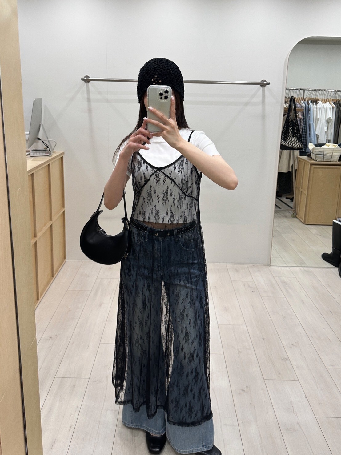 疊穿高手蕾絲透膚細肩帶洋裝