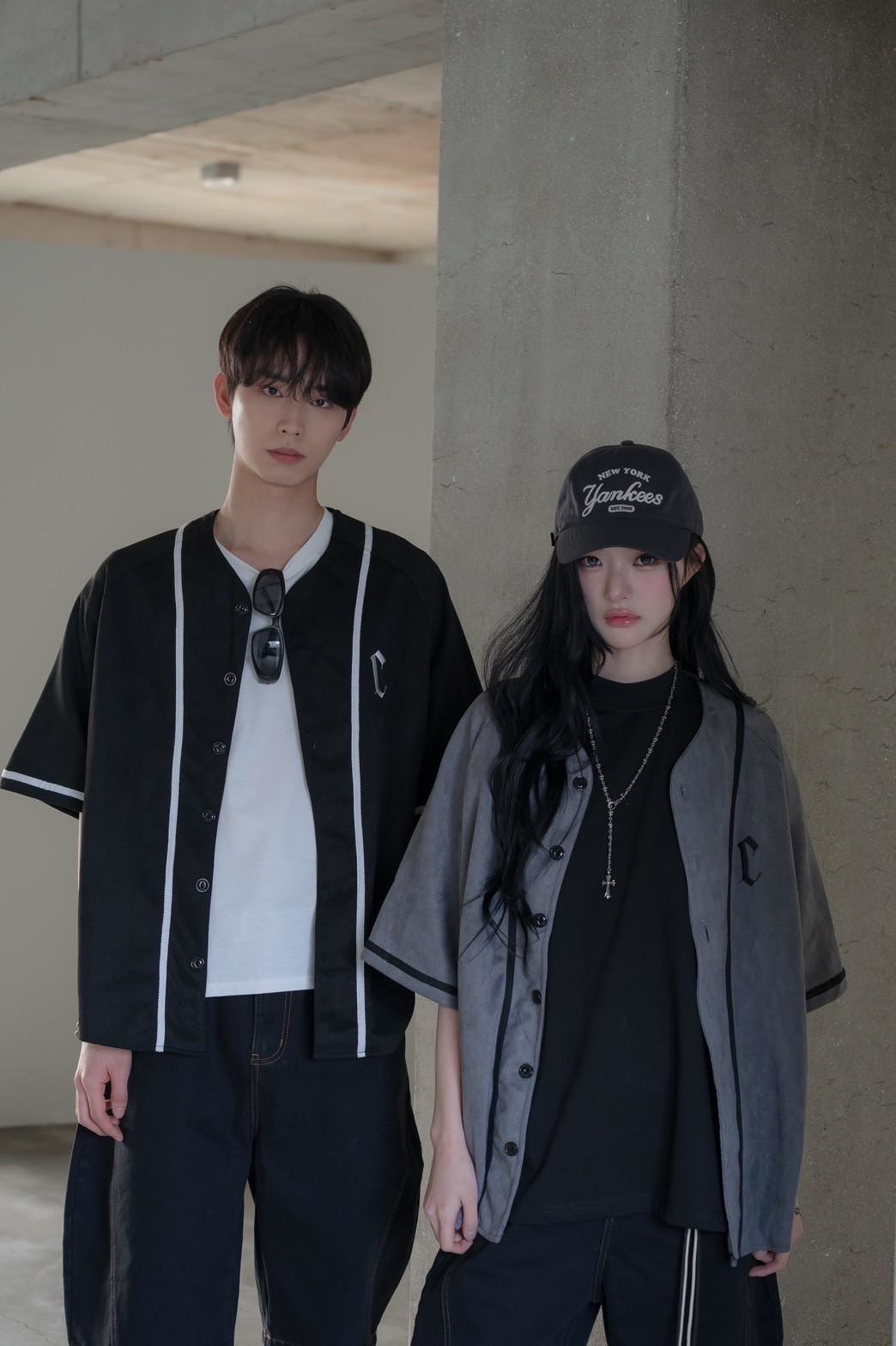 哥德C字開襟插肩短袖罩衫 18982