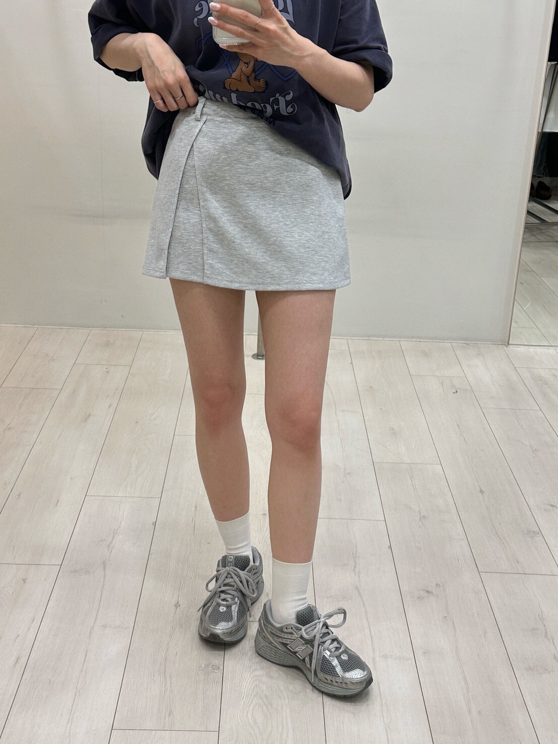 開衩太空棉短褲裙