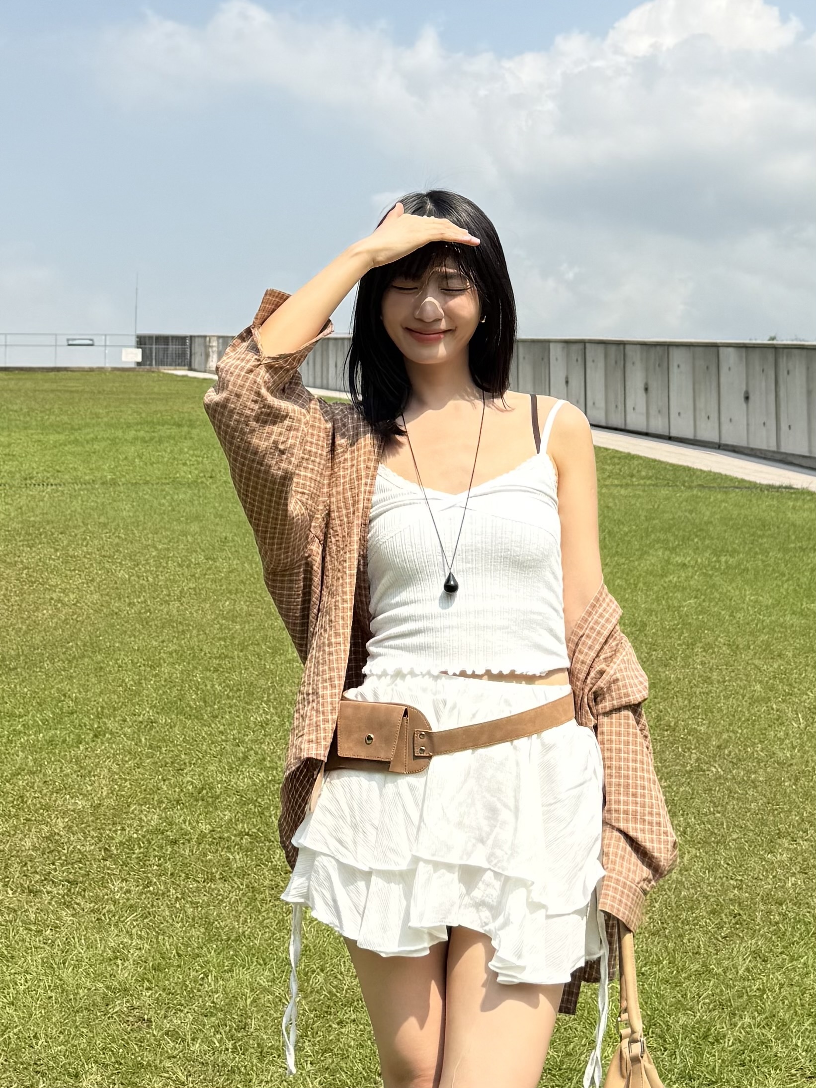 (訂購)綁帶蛋糕裙褲 SK260310(黑/白)