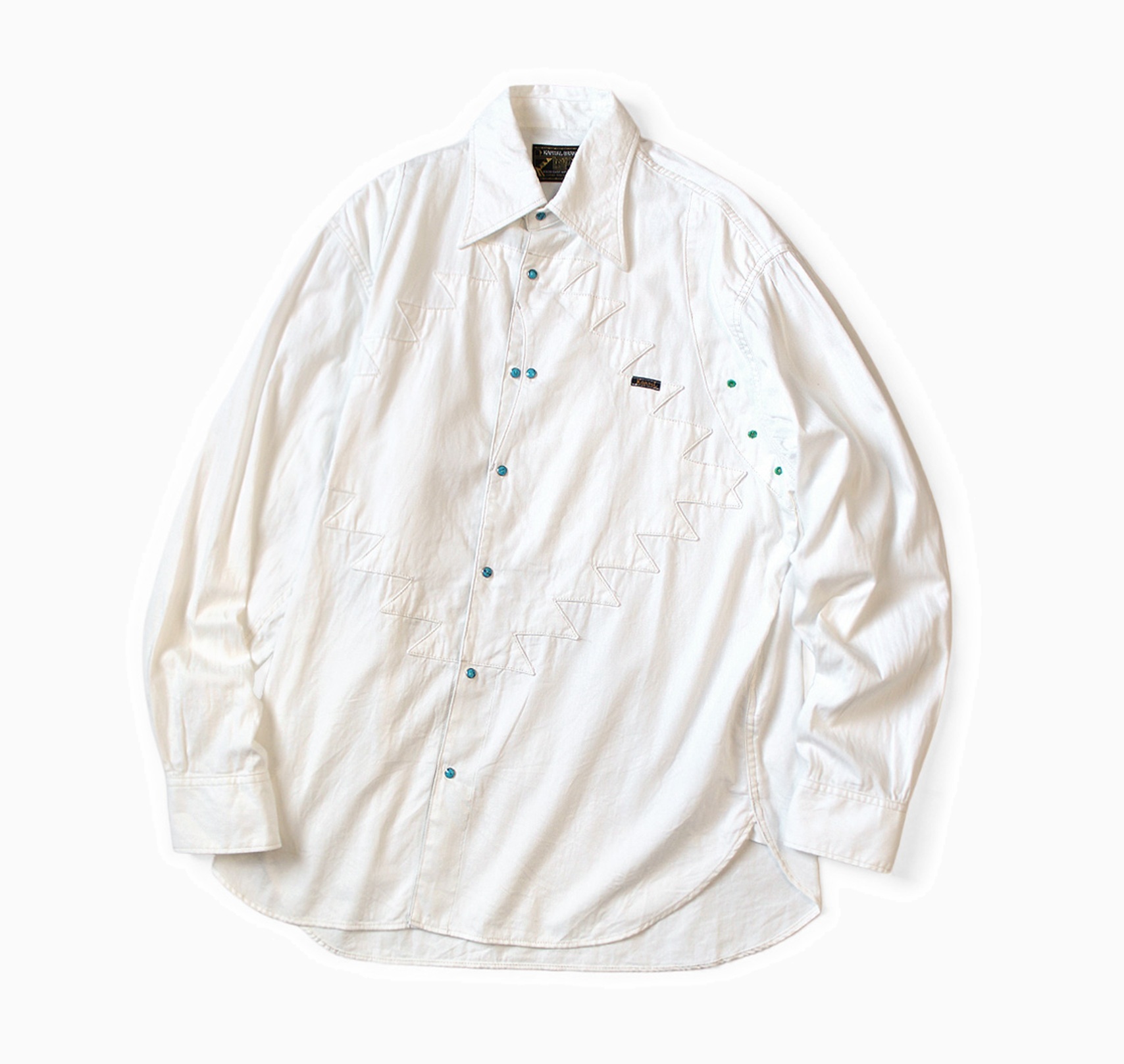 KAPITAL 2026 5.5oz White DENIM THUNDERBIRD Husky Western shirt - PRE ORDER ITEM (預訂中)