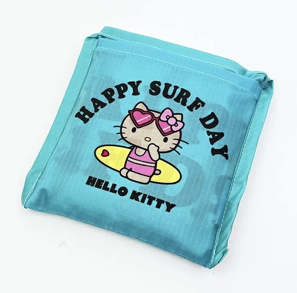 JP Hello Kitty 啡版粉泳衣 滑浪版環保袋 M 2047 TK260319