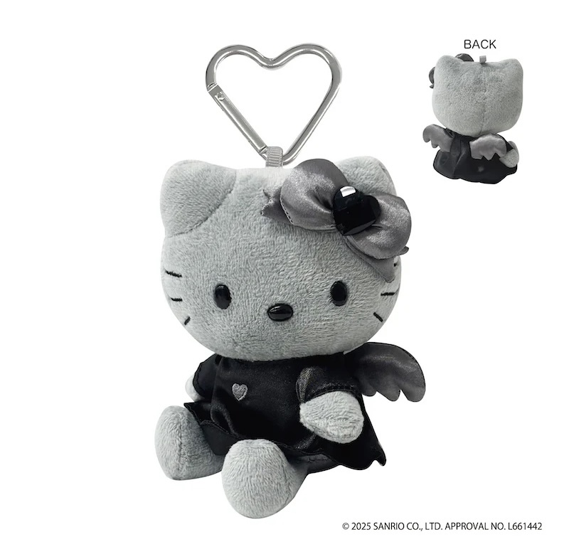 JP Hello Kitty 黑灰天使版公仔吊飾 0590 TK260319