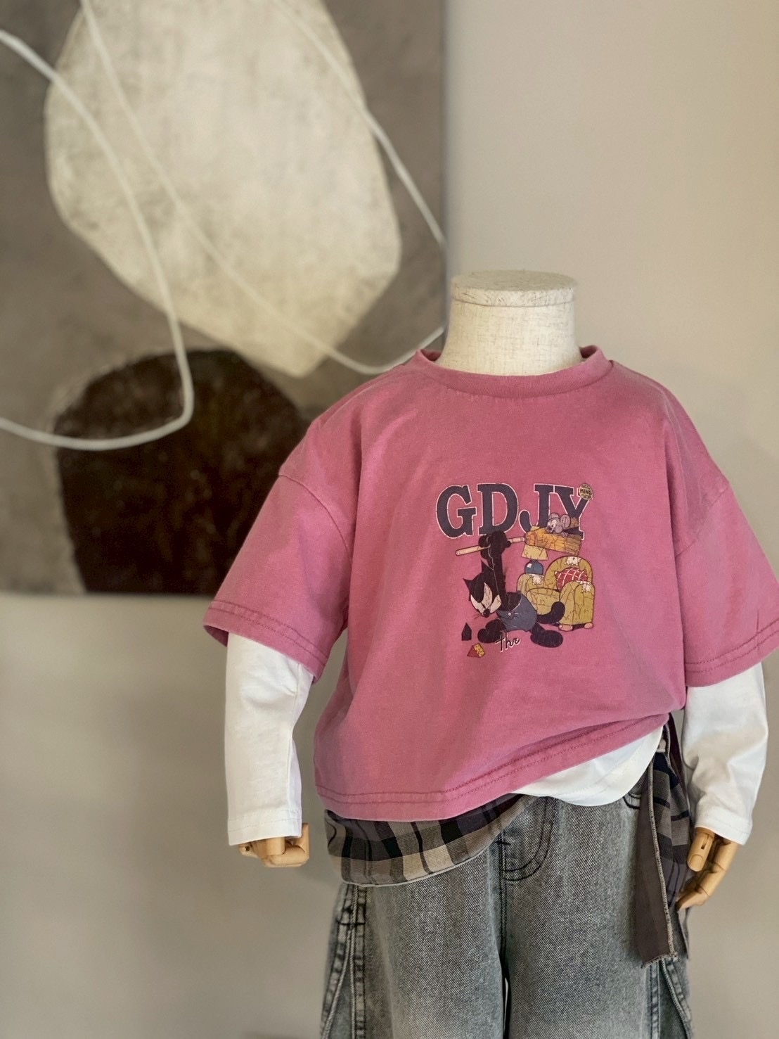 A04382貓與老鼠兩件套上衣