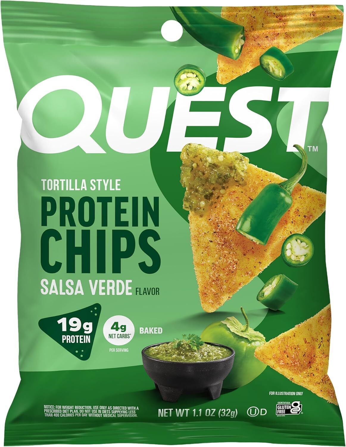 Quest Nutrition 綠莎莎醬味高蛋白質薯片 32g