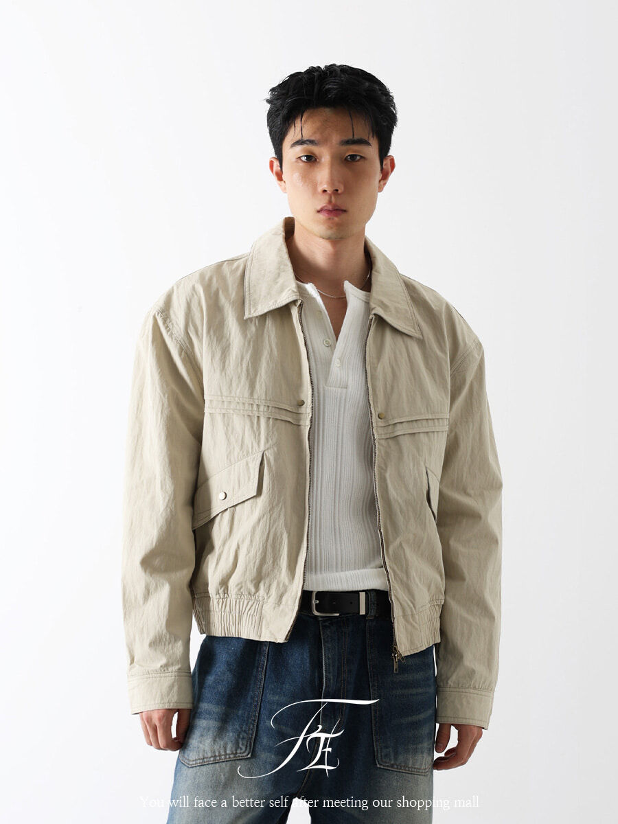 混紡短款鉚釘夾克