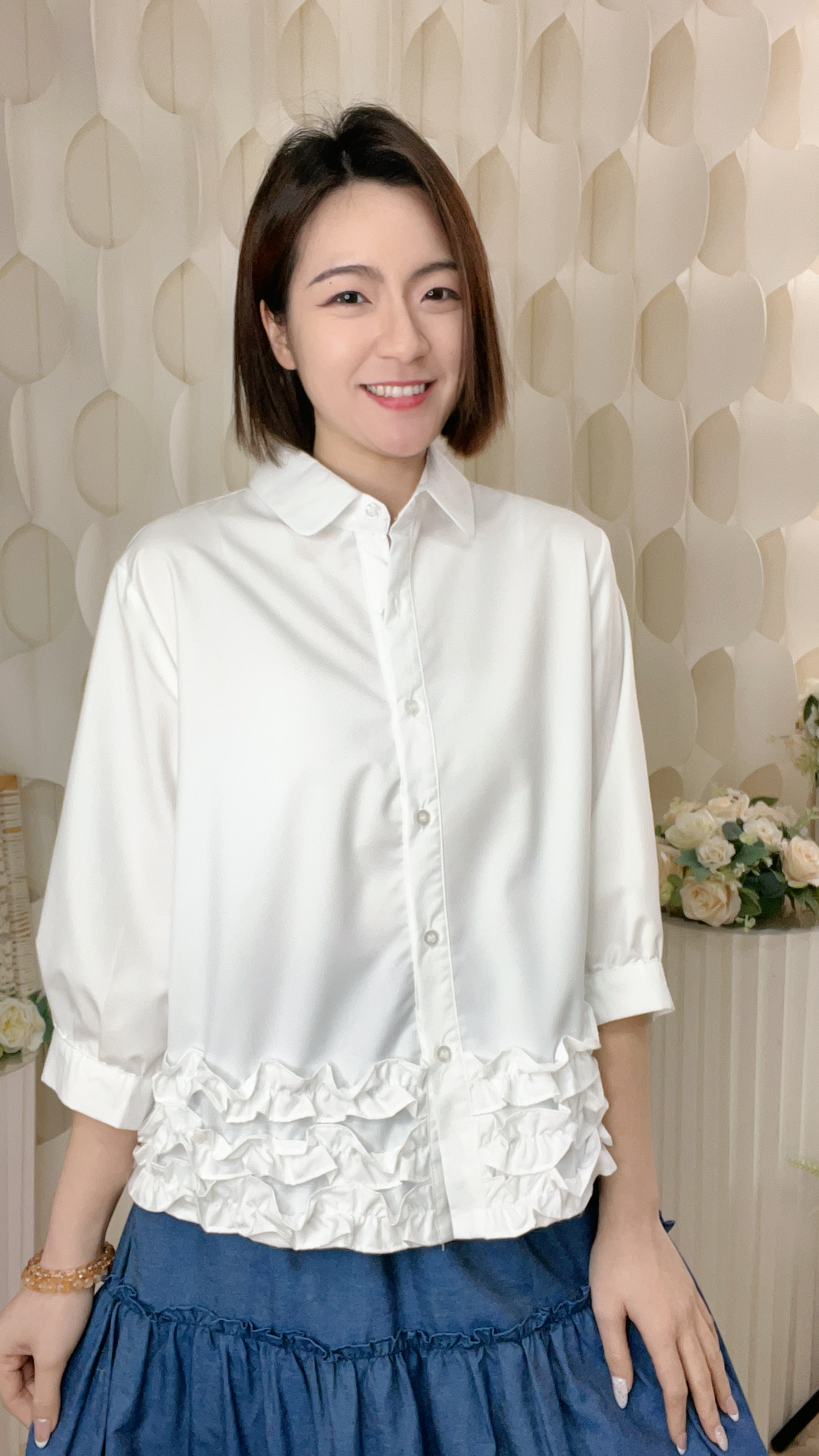 RUFFLE恤衫上衣(胸40 腰42 長21吋)7197 #1903clo