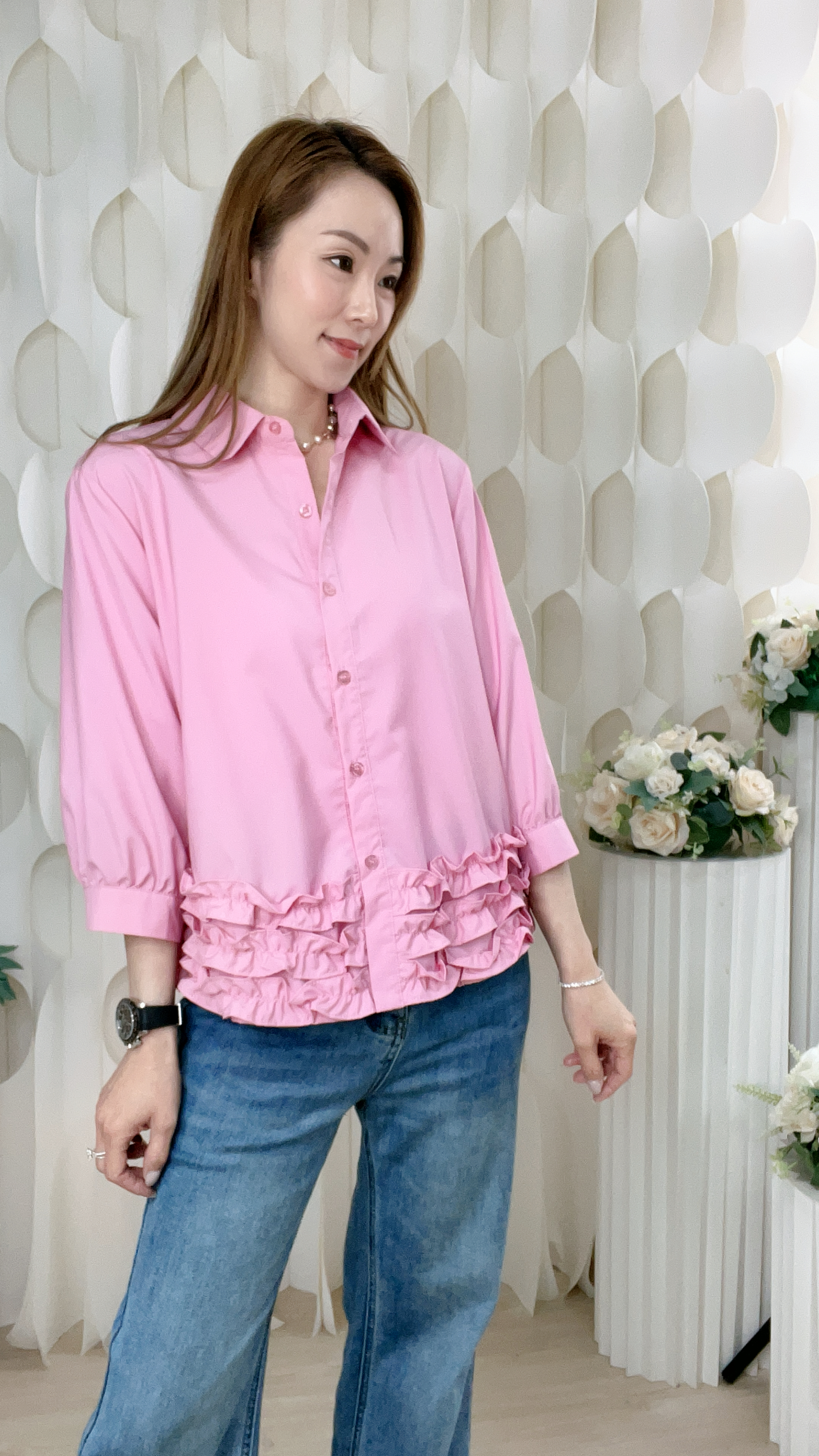 RUFFLE恤衫上衣(胸40 腰42 長21吋)7197 #1903clo