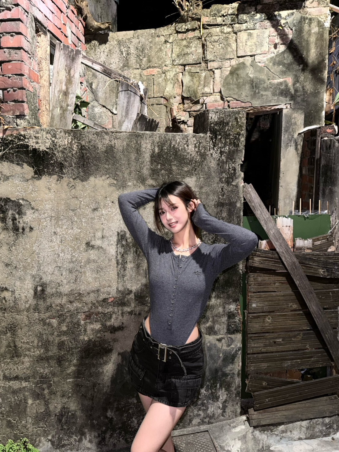 (GOAL) 美式重工牛仔短裙 919222