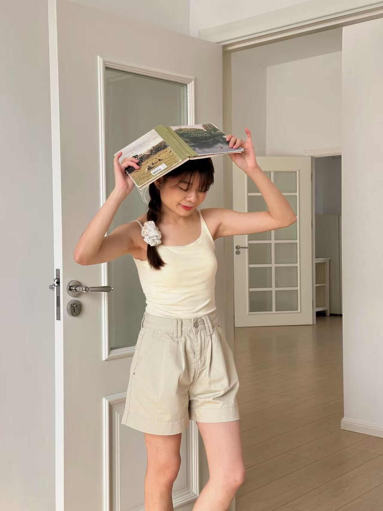 Morgen A line Denim Short Khaki-2656PSKHA