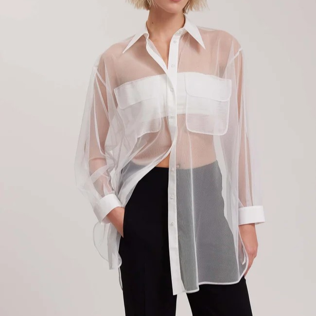 1AF0323-024 [ANNE FONTAINE] Brasilia Shirt White #P20F28001 (EU)