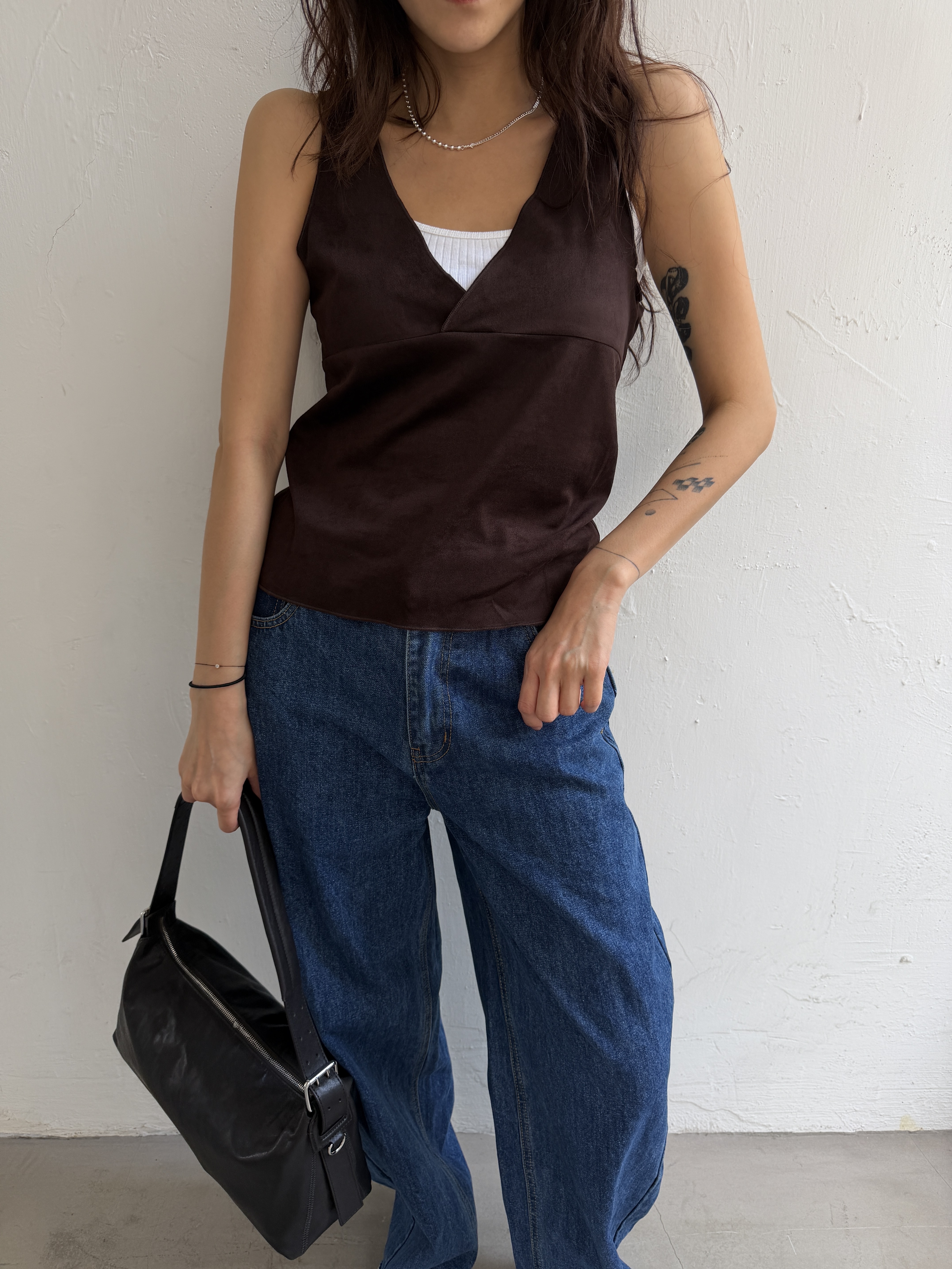 Velvet drawstring vest