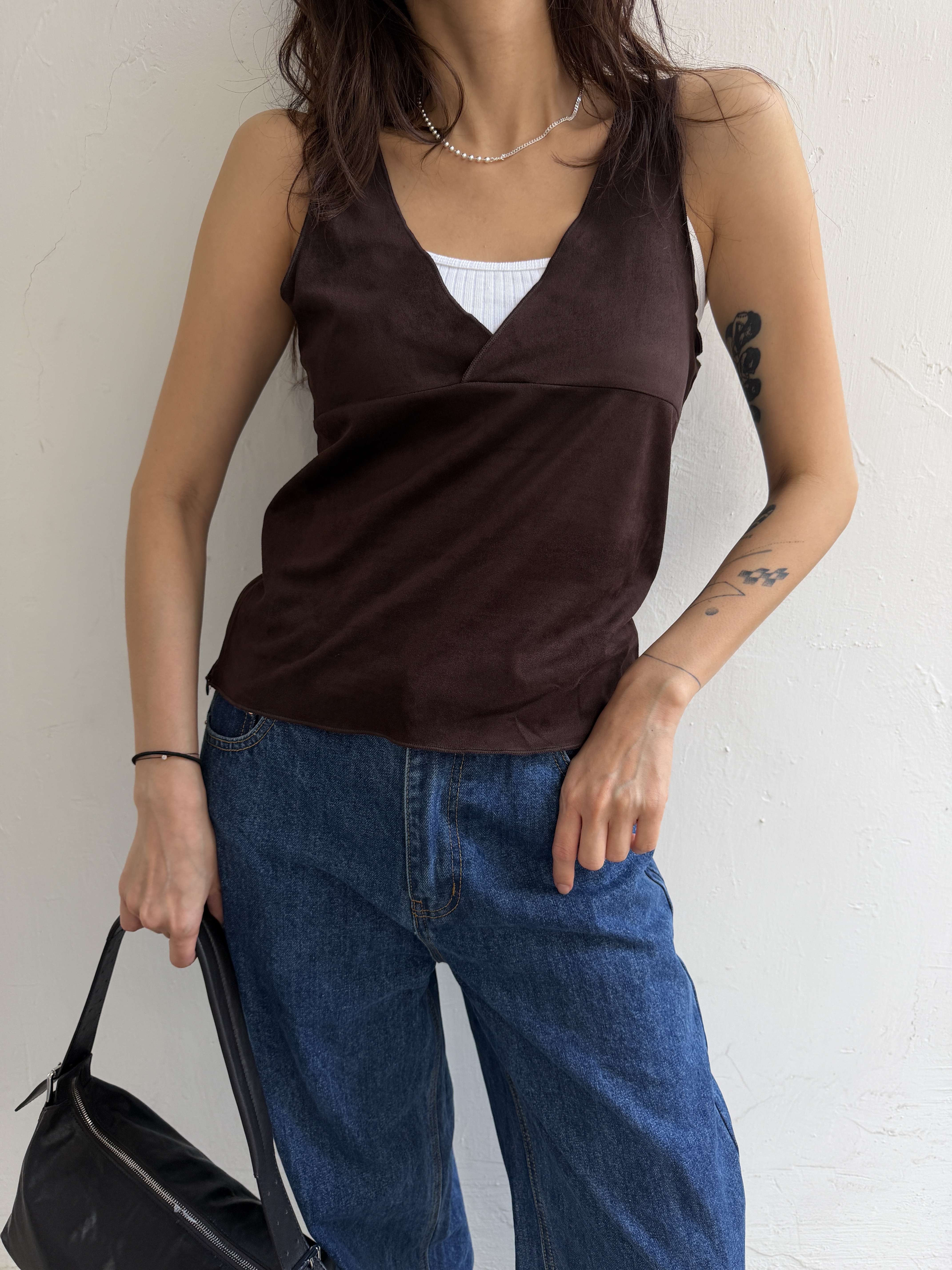 Velvet drawstring vest
