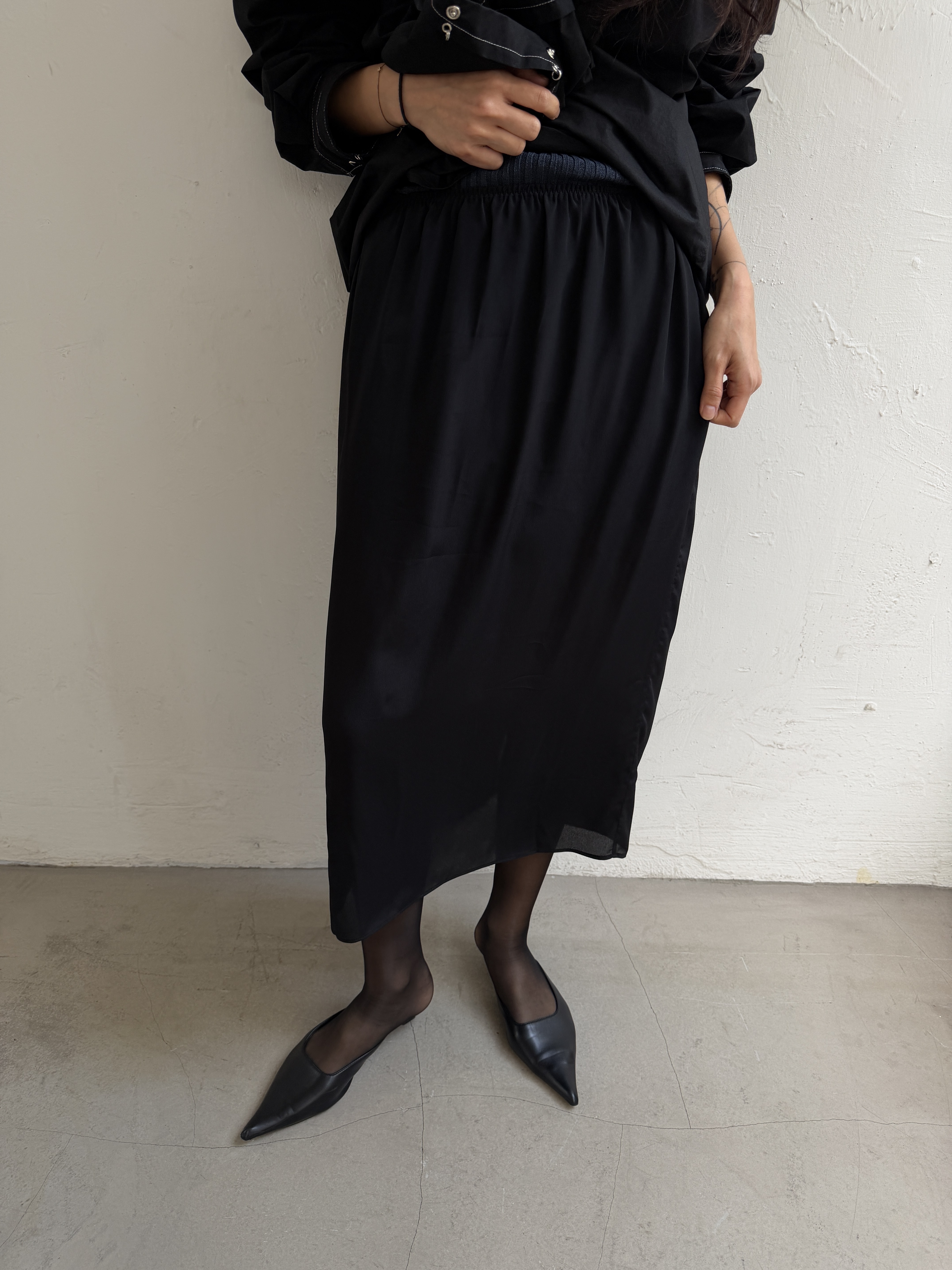 PDD collection Mesh mid-length skirt