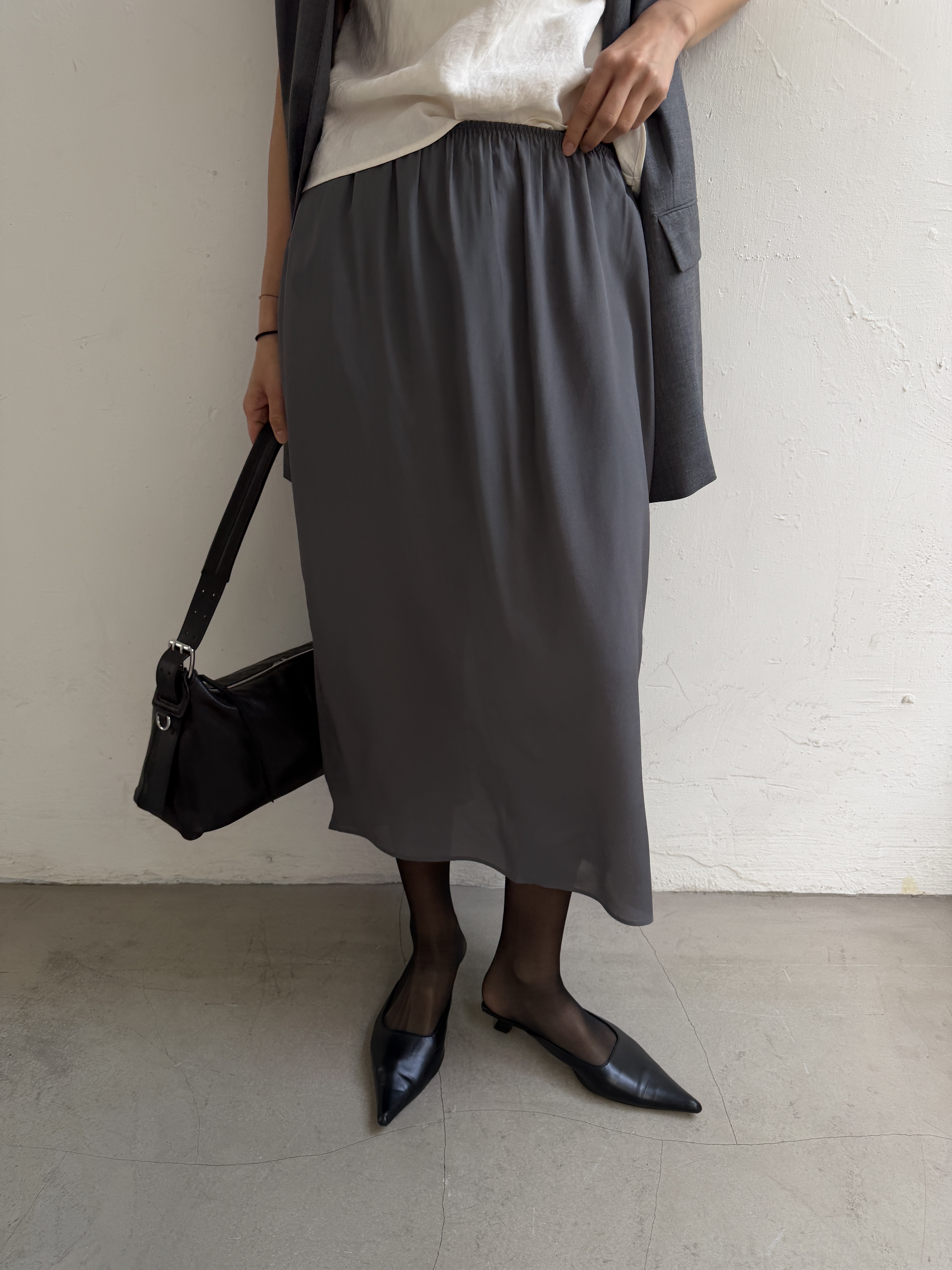 PDD collection Mesh mid-length skirt