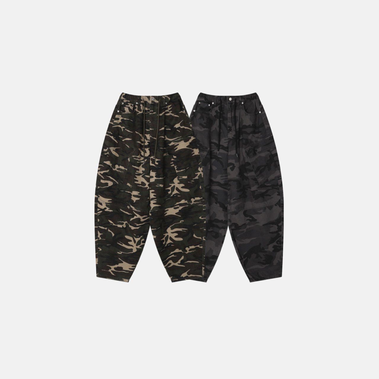 迷彩可束腳工裝鬆身褲 P3268