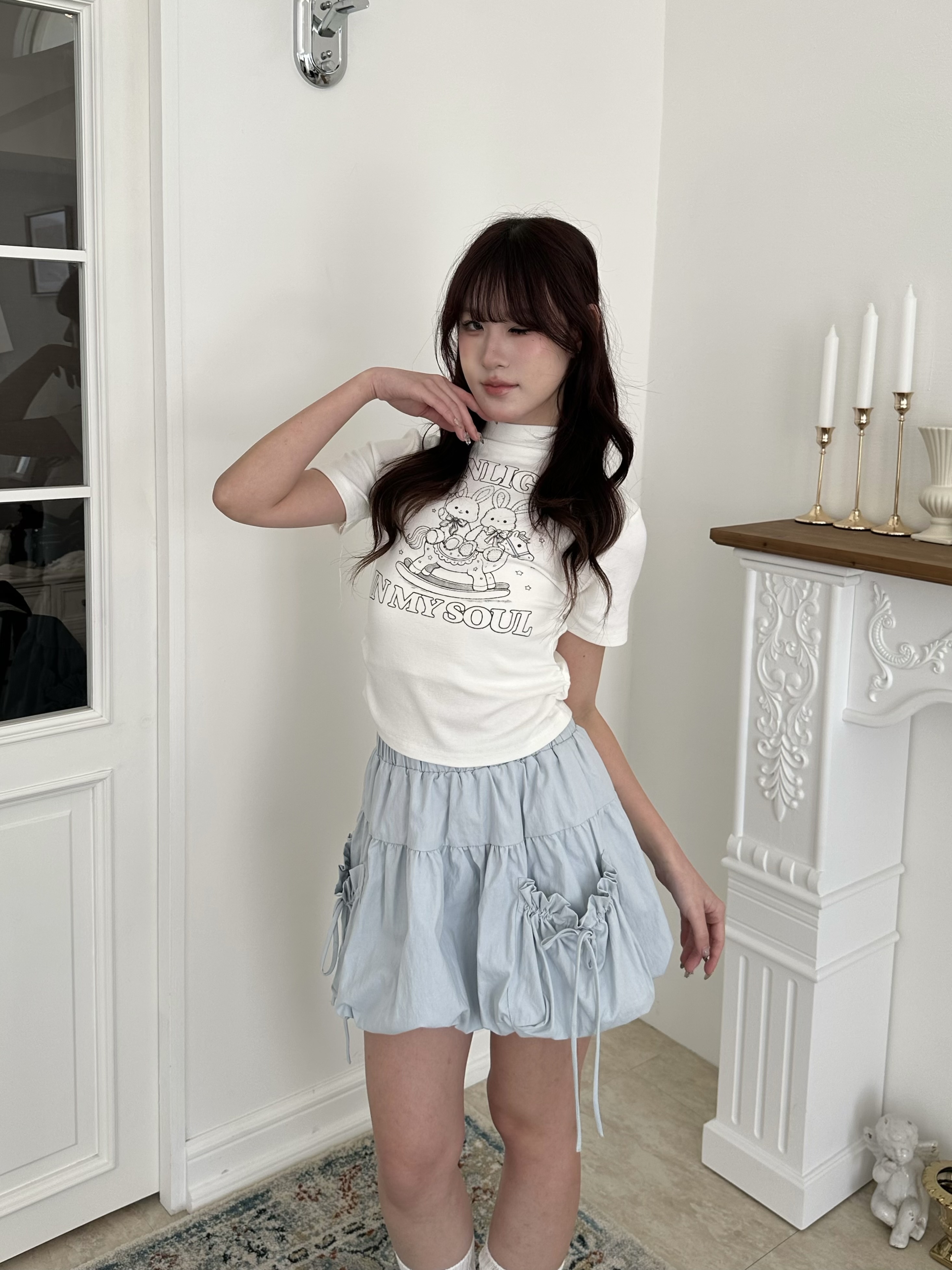 mmb復古小立領樂園木馬短袖上衣