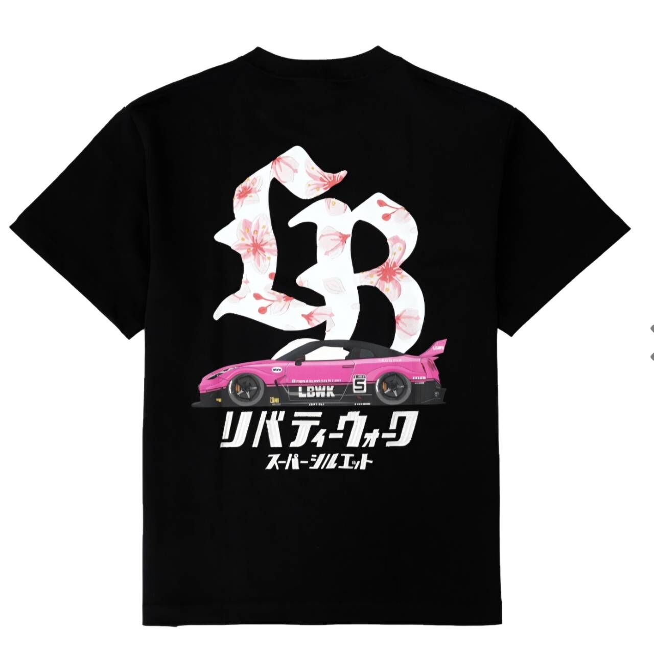 【LIBERTY WALK】0321發售LB Cherry Blossoms Logo R35 Tee Black