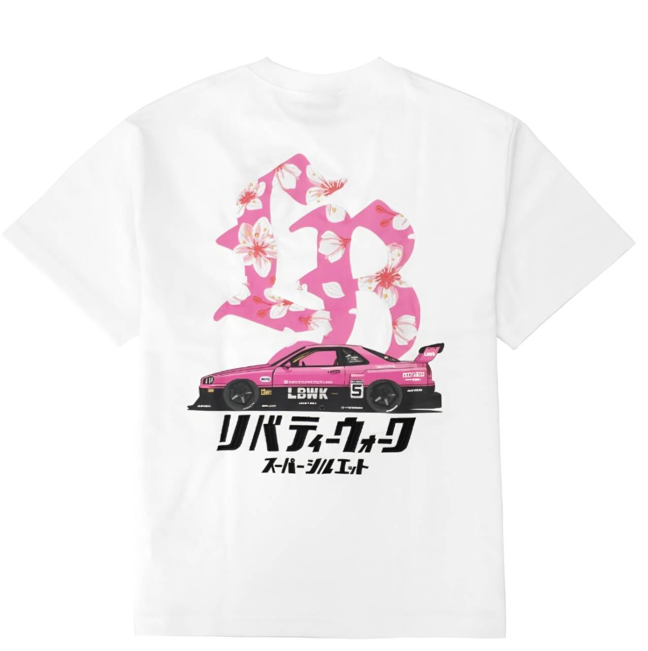 【LIBERTY WALK】0321發售 LB Cherry Blossoms Logo R34 Tee White