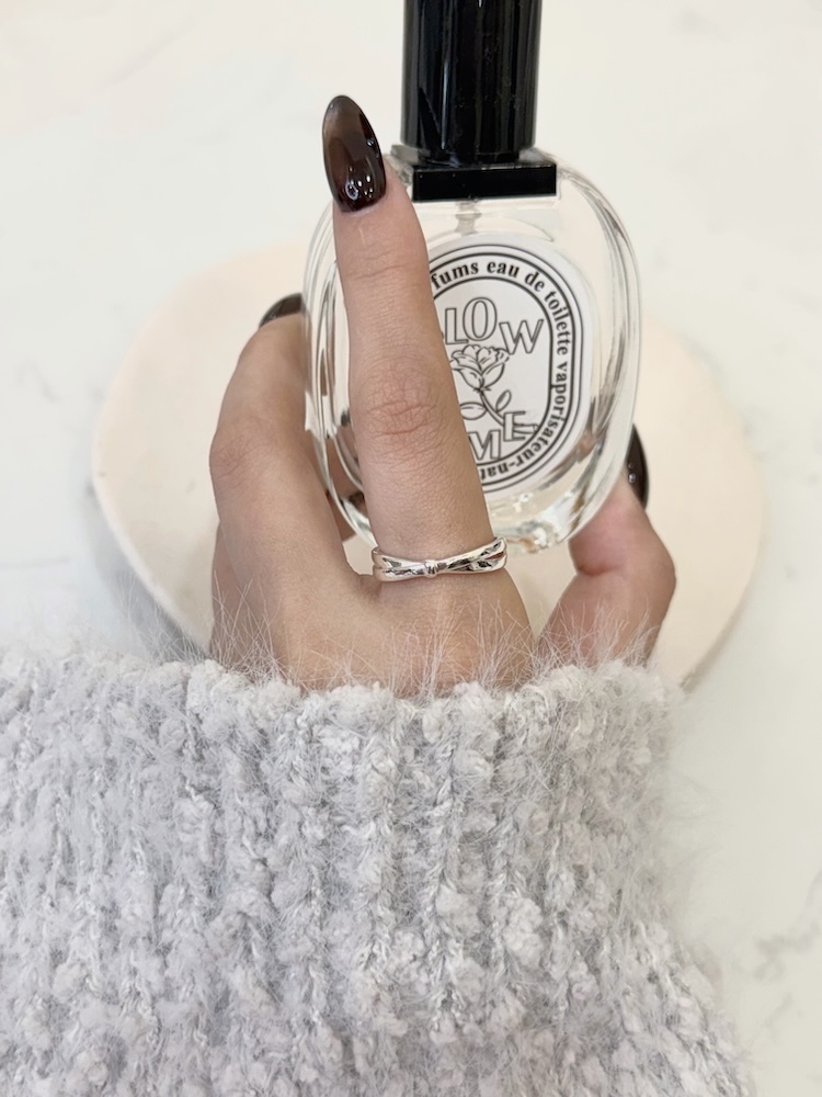 簡約交叉蝴蝶結可調節戒指