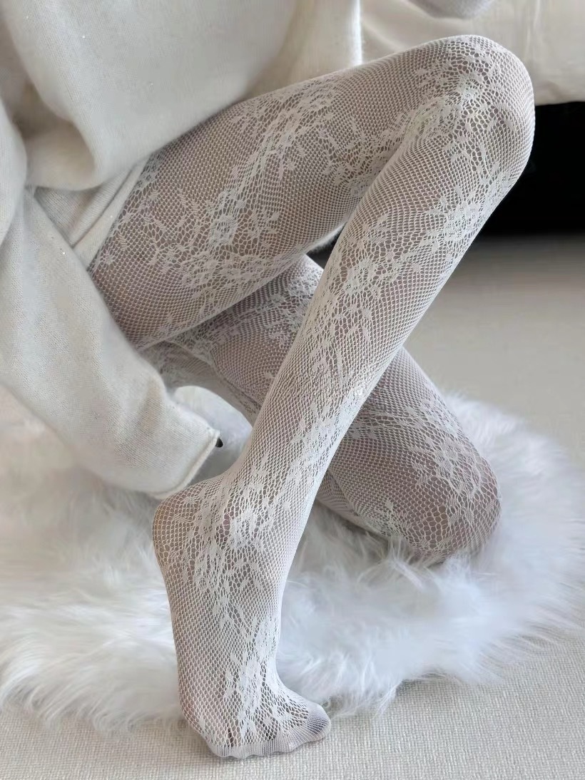 蕾絲花朵網襪