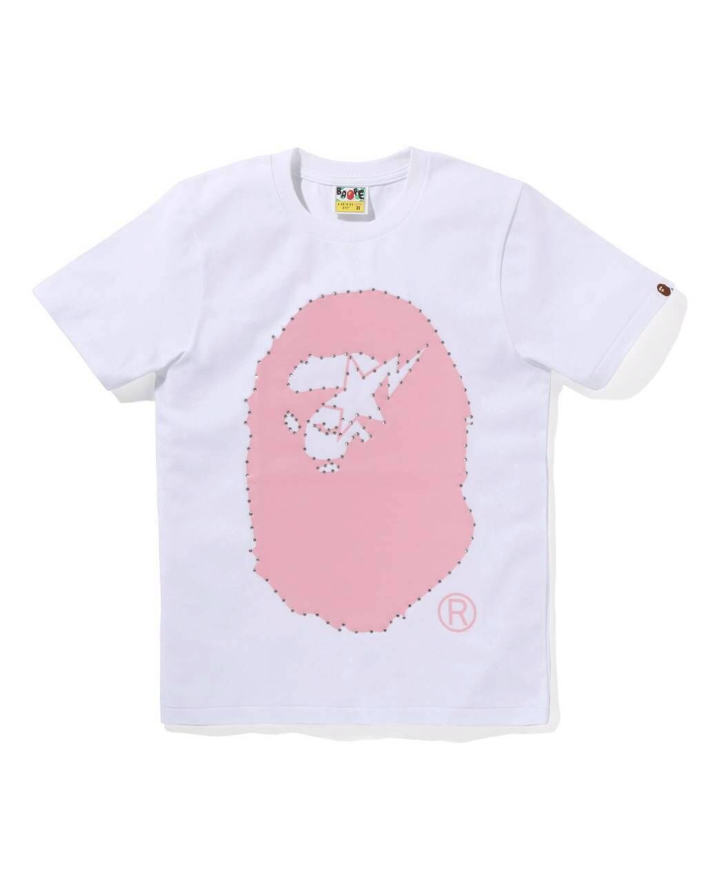 【BAPE女生】0320 發售 鑲水鑽CRYSTAL STONE STA EYE BIG APE HEAD TEE