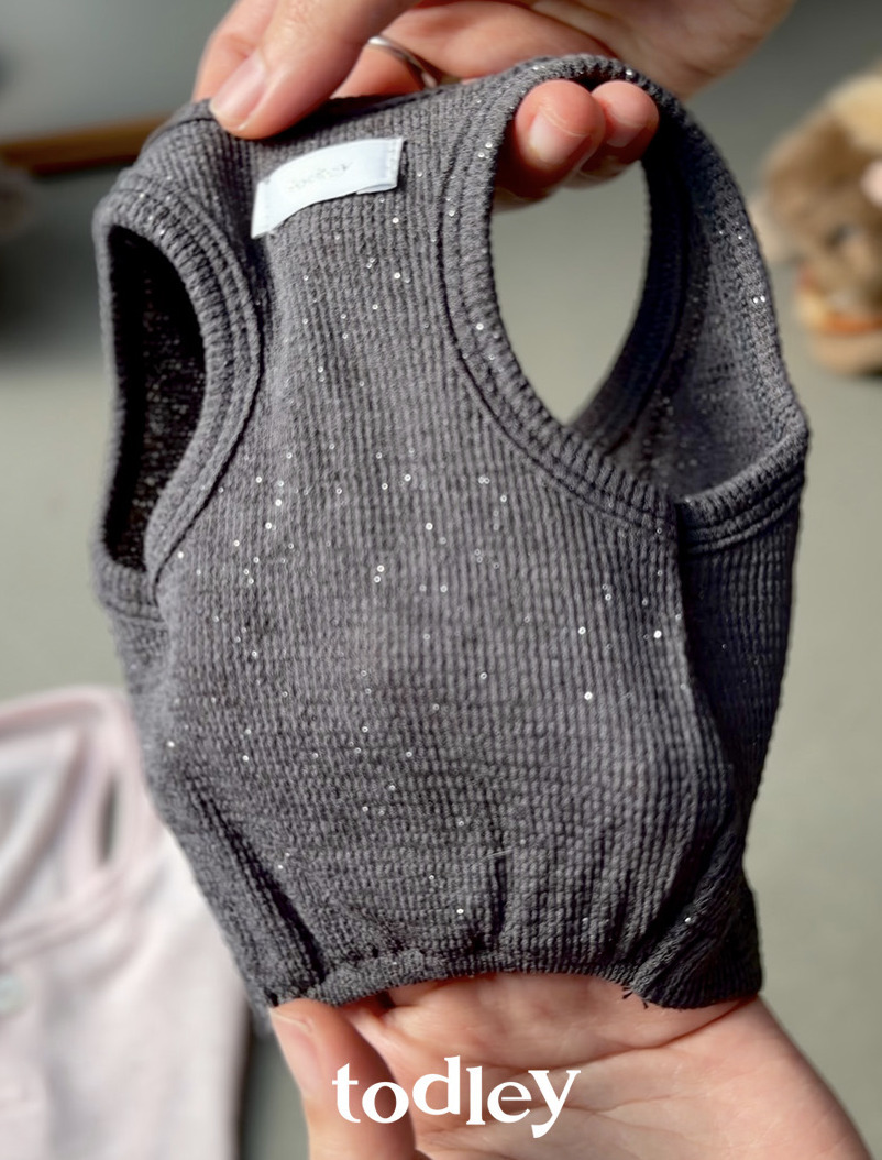 閃亮無袖背心 (灰)