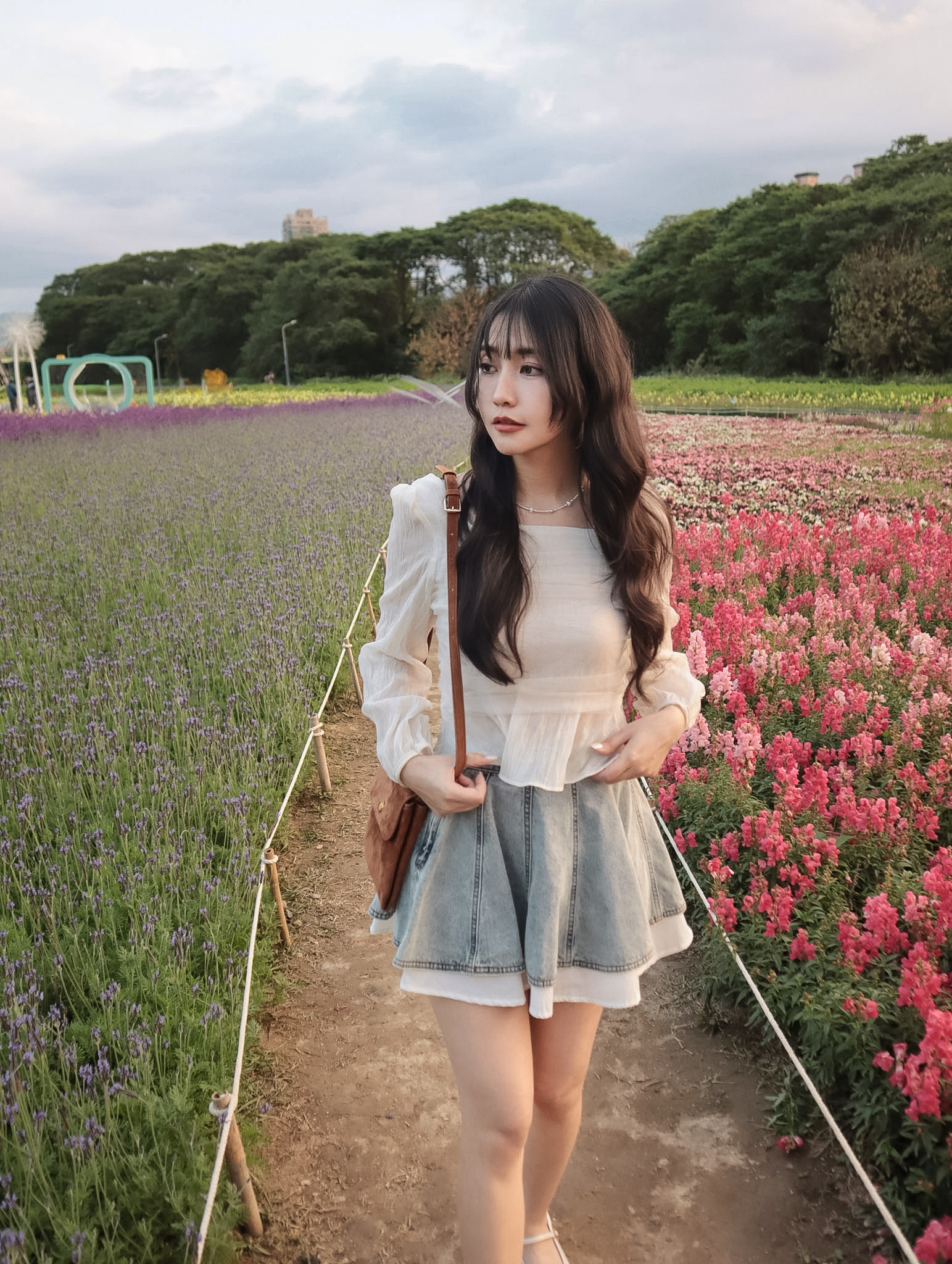 26B120 法式奶油千層 宮廷袖輕紗收腰珠光紗上衣