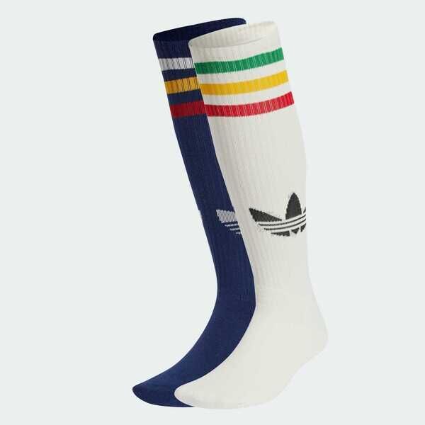 Adidas 愛迪達 Knee Sock 2pp IX7614 長筒襪 白 深藍 膝下長襪 2雙入