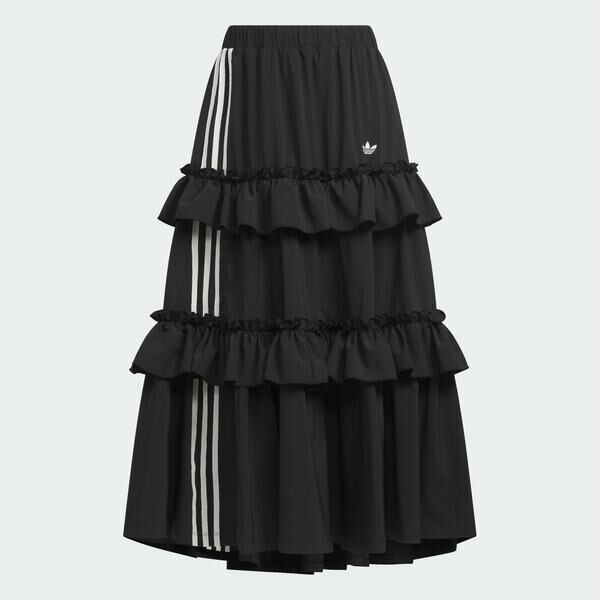 Adidas 愛迪達 Long Skirt KQ6505 女 中長裙 蛋糕裙 黑 鬆緊腰頭