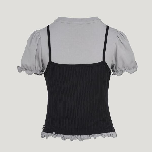 Adidas 愛迪達 Slim Tee KY3299 女 休閒短袖 灰黑 亞版 泡泡袖 針織