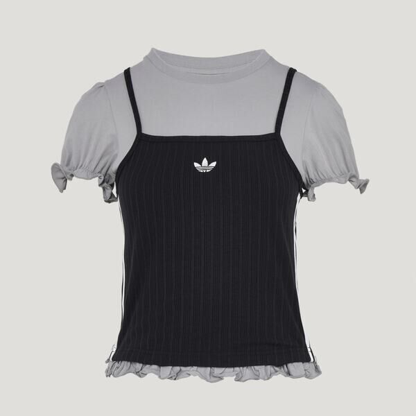 Adidas 愛迪達 Slim Tee KY3299 女 休閒短袖 灰黑 亞版 泡泡袖 針織