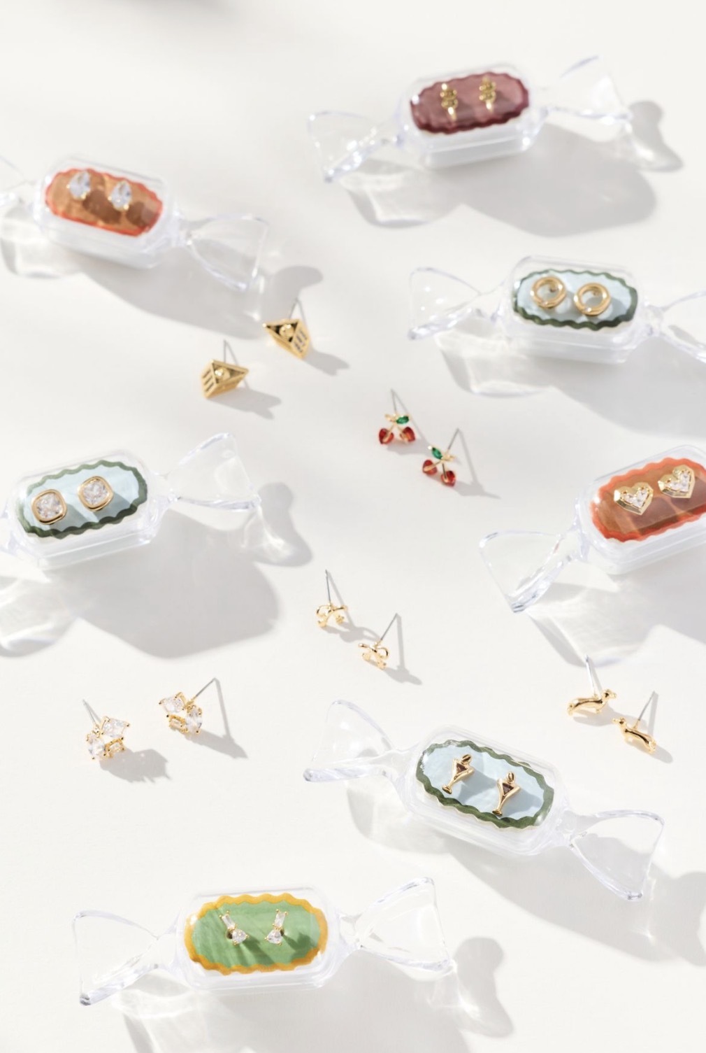 Lux Gold金色水鑽幾何形耳環