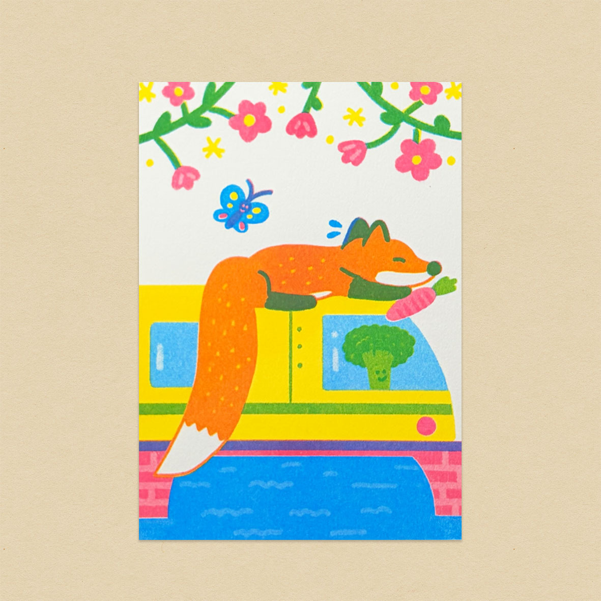 狐狸的「ㄏ」/孔版印刷明信片