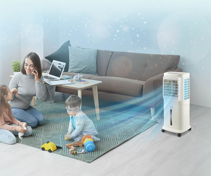 德國寶可拆式移動冷風機 S-1050 三面瀑布式水簾