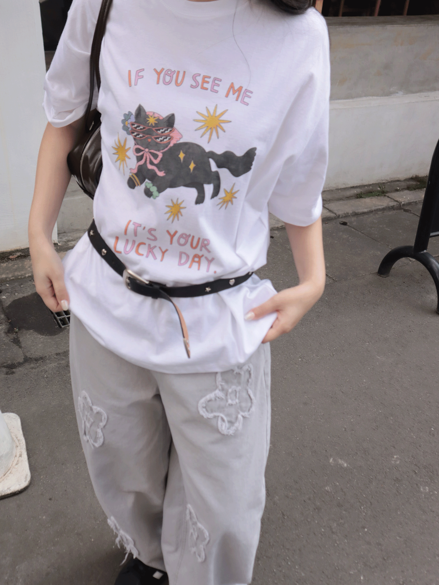 26B108 怪可愛的 怪怪貓咪Tee (姊妹包色自留款)