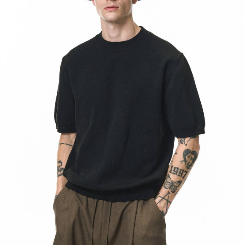 春季老錢風針織圓領毛衣T-Shirt