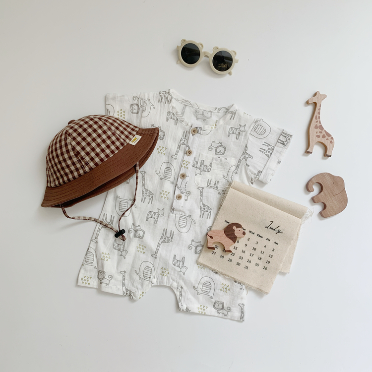 小動物印花爬服