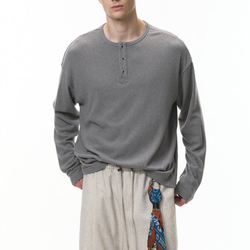 春季Cleanfit亨利領短版長袖T-Shirt