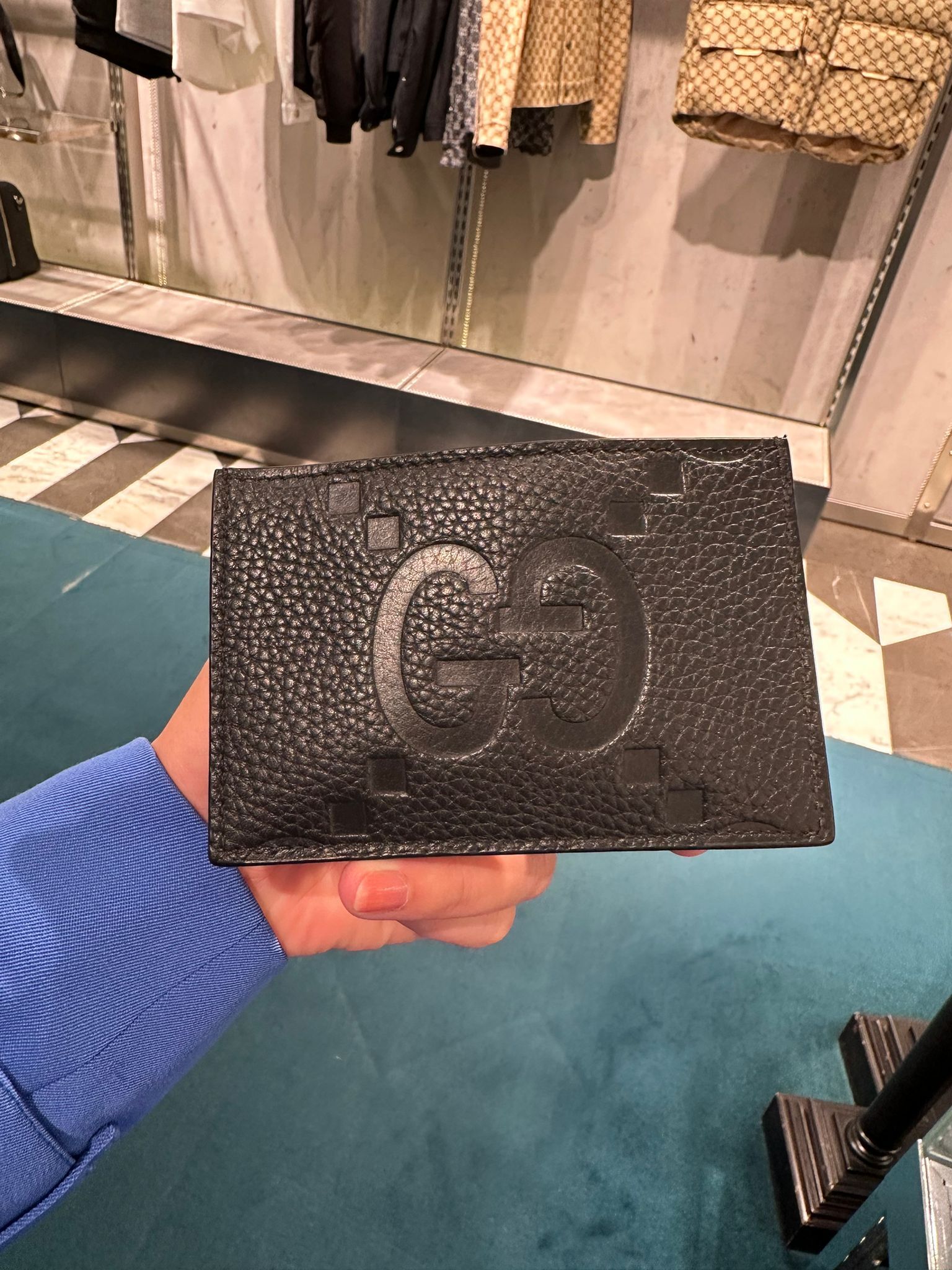 LYS01444 Gucci Jumbo GG皮革黑色卡片套