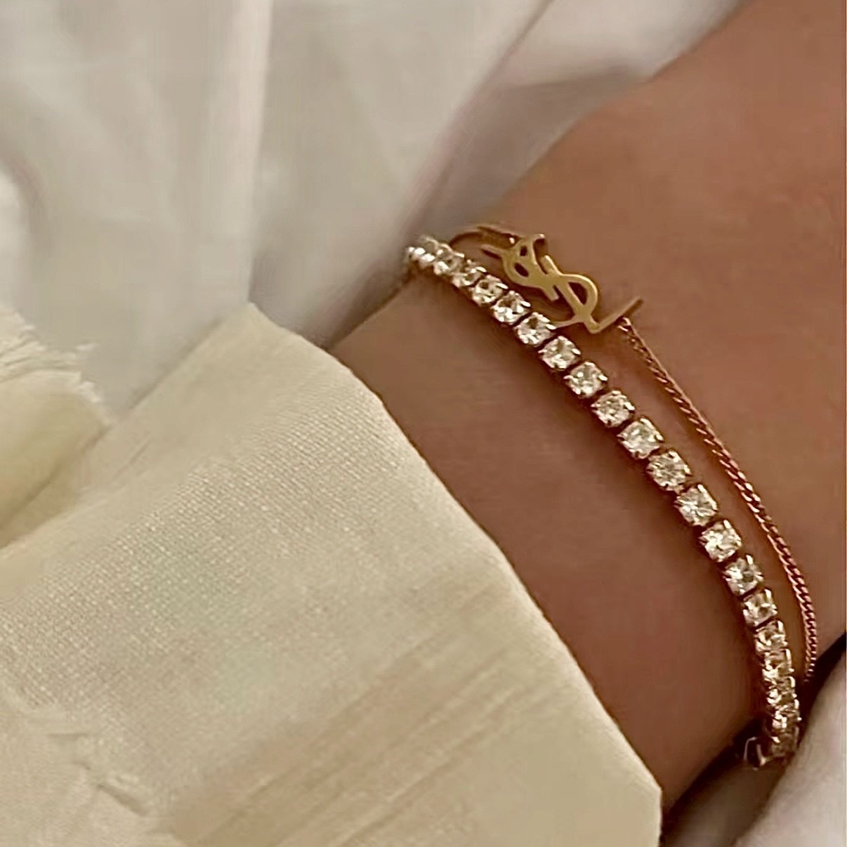 18k YS”經典單字母高奢定製手鍊