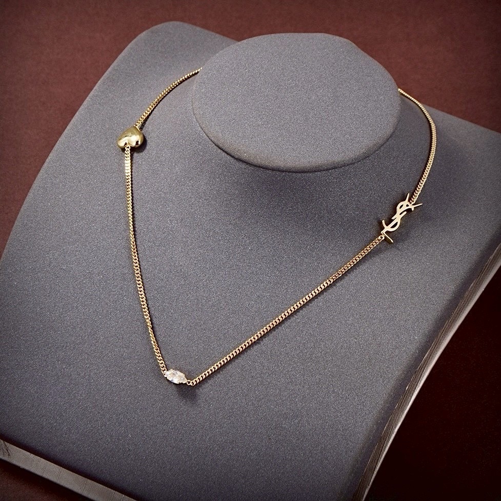 18k’YS桃心聖羅蘭鑽’字母高奢定製細項鍊