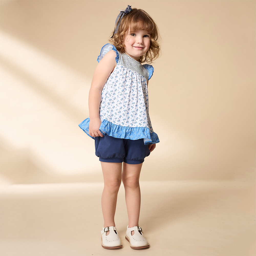 PIPPY 典雅蝴蝶燈籠短褲 藍