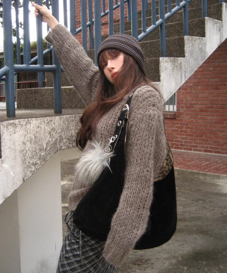 （預購）Leterie SUEDE BUCKLE REVERSIBLE 麂皮豹紋雙面單肩包 4色