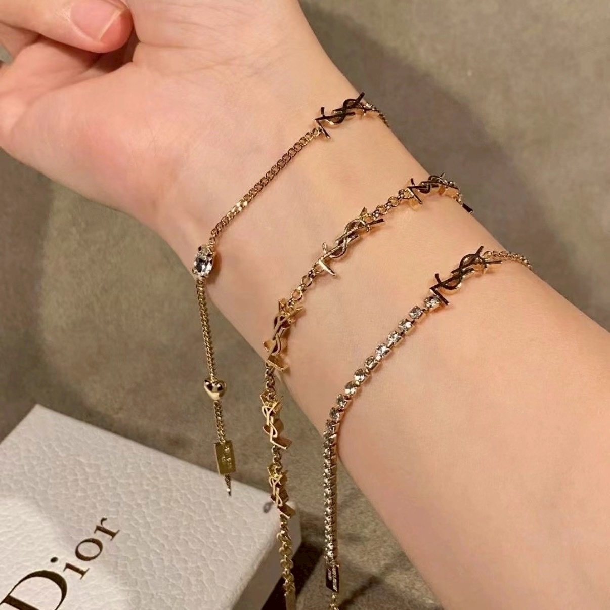 18k YS”一體式滿字母高奢定製手鍊/項鍊系列