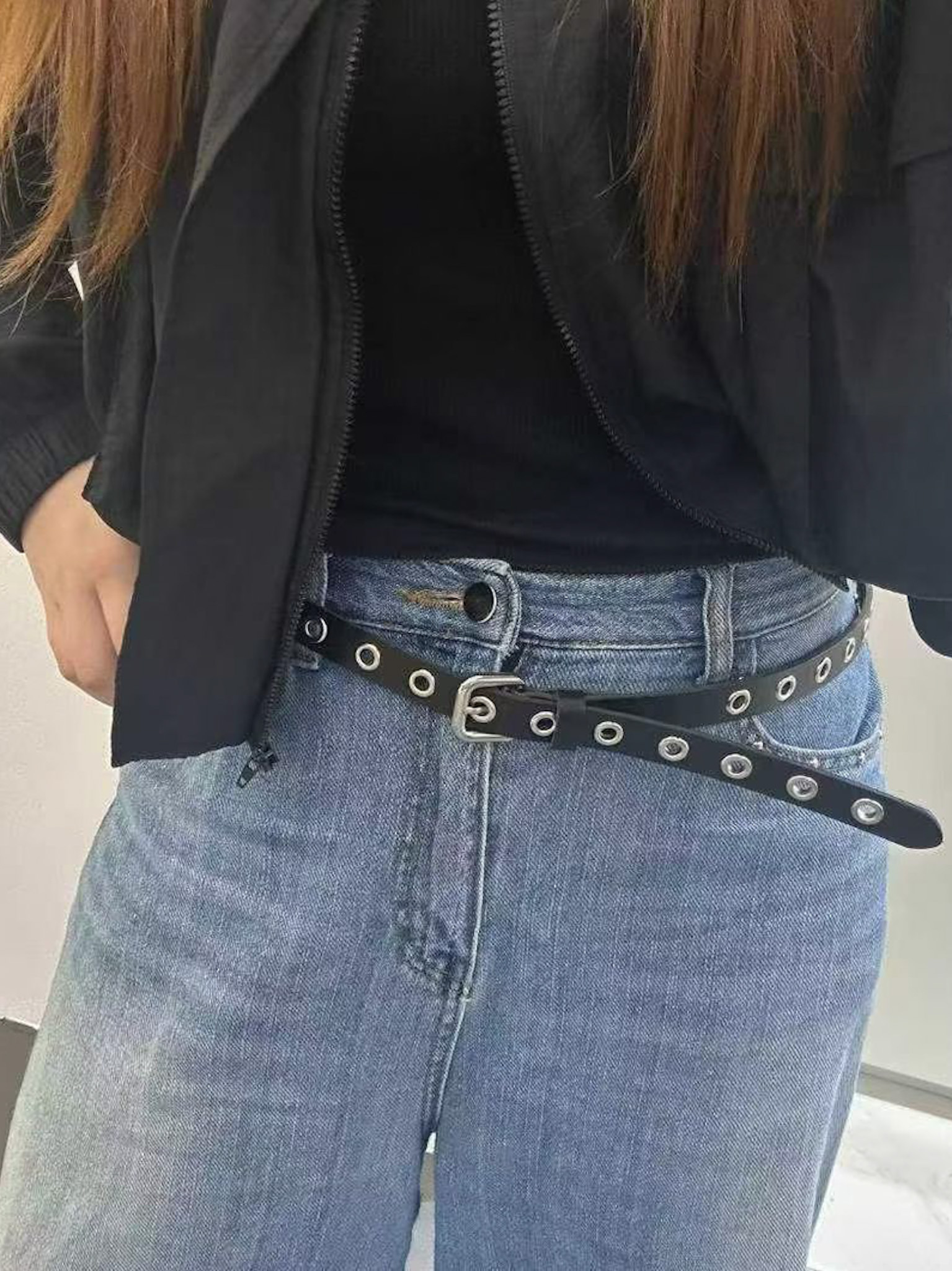 26B317不挑人金屬洞洞義大利牛皮皮帶