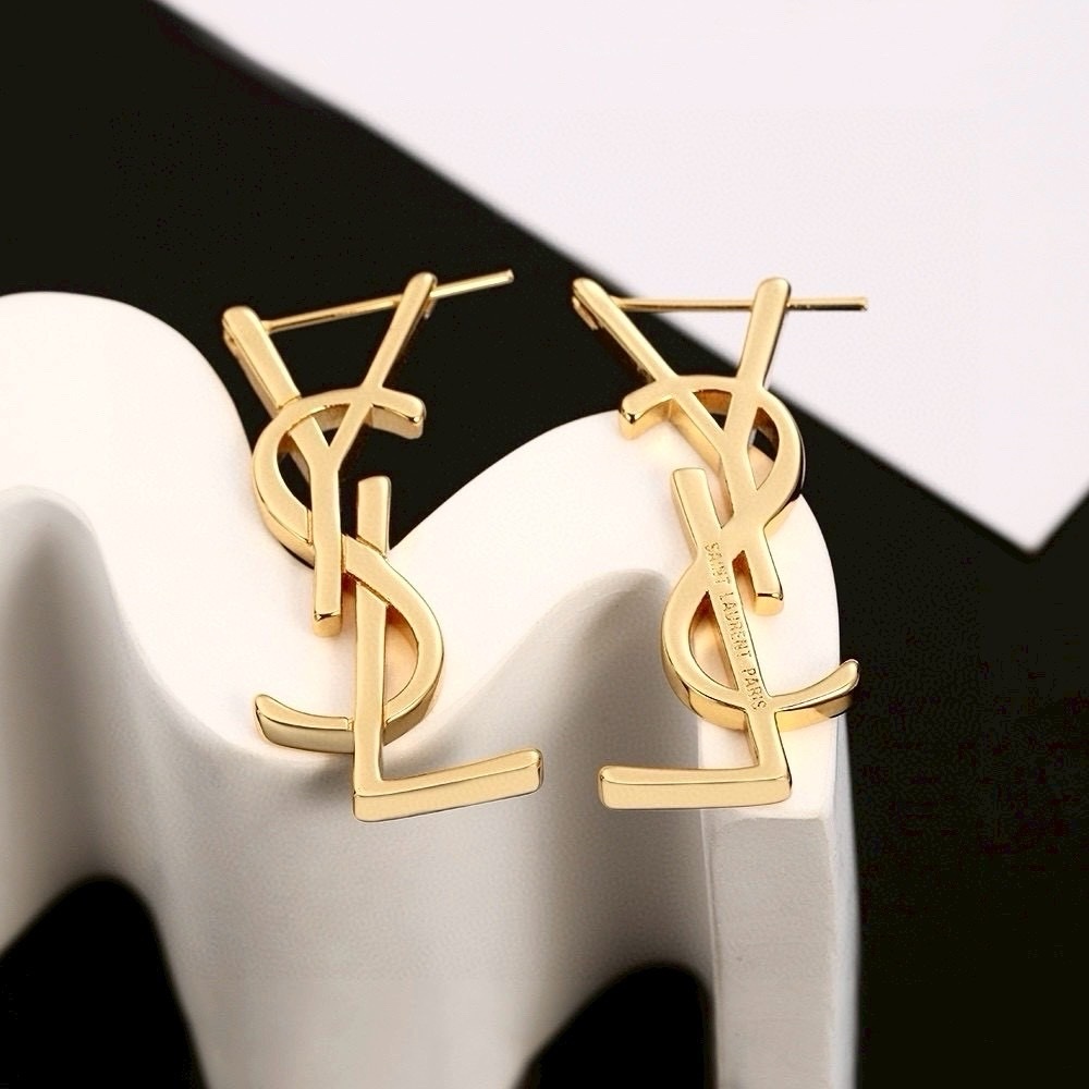 18k YS”標誌大字母高奢定製耳釦釘