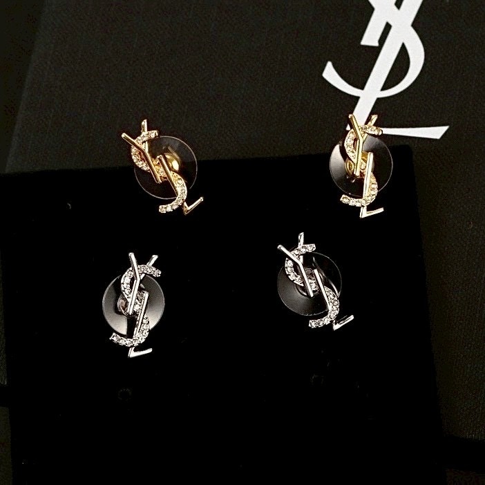 18k YS”經典半鑽/單字母高奢定製耳釘