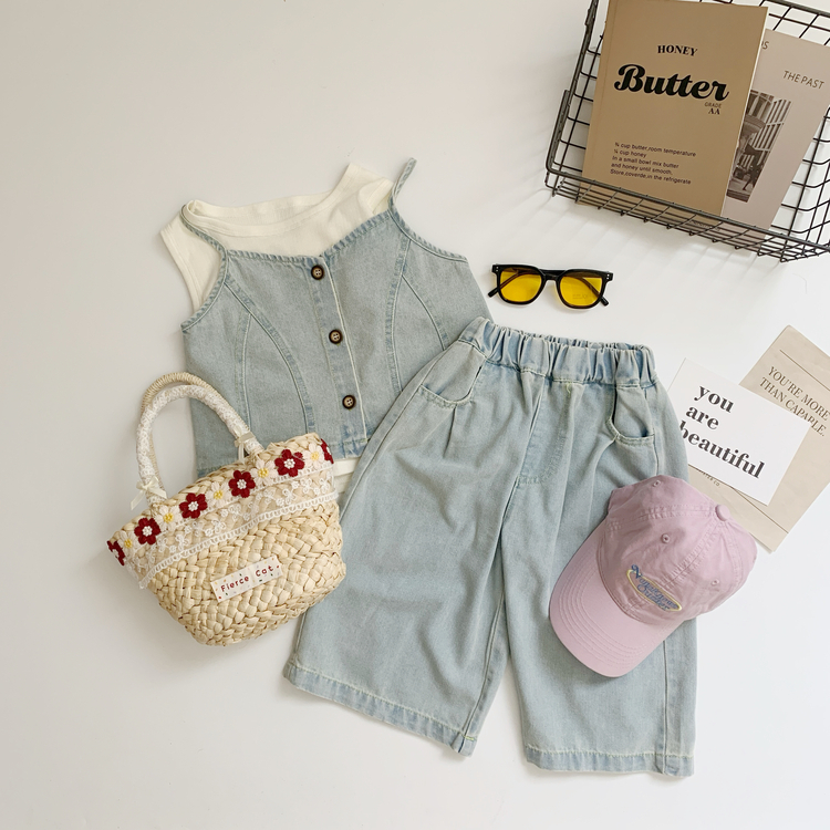 韓系三件式牛仔套裝