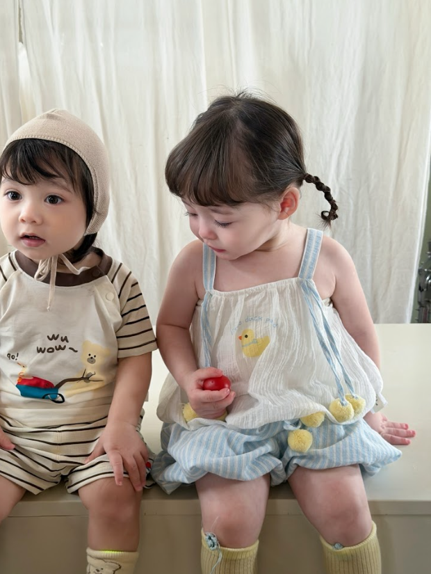 BYC03SE036BL 精靈小鴨吊帶背心泡泡套裝